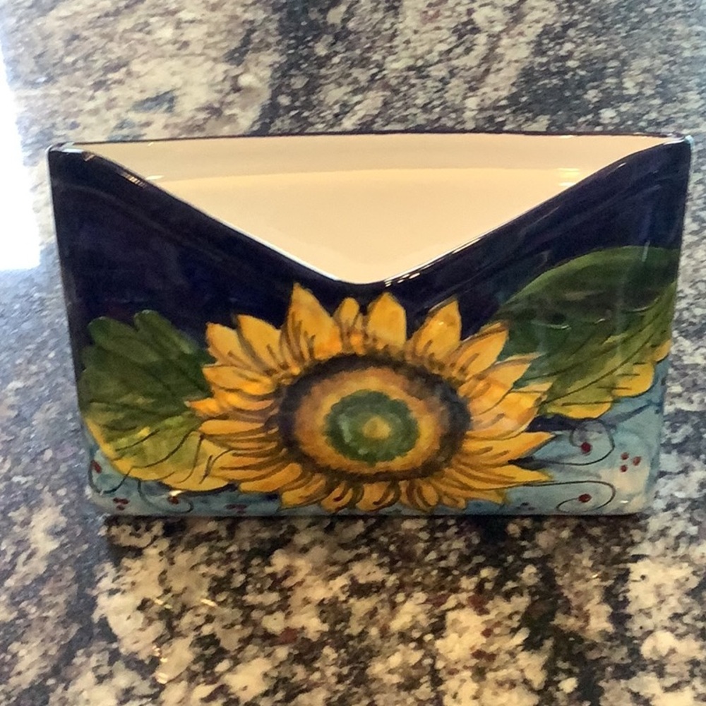 Sunflower Ceramic Envelope/Napkin Holder